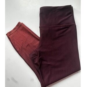 Athleta Elation 7/8 Tight Leggings Burgundy Ombre High Rise Womens Large Petite